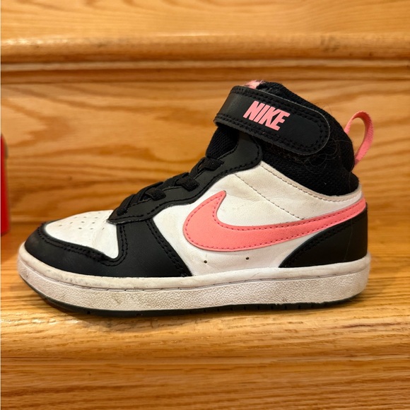Nike Court Black and Pink Mid top Sneakers with Velcro closure - Picture 10 of 13
